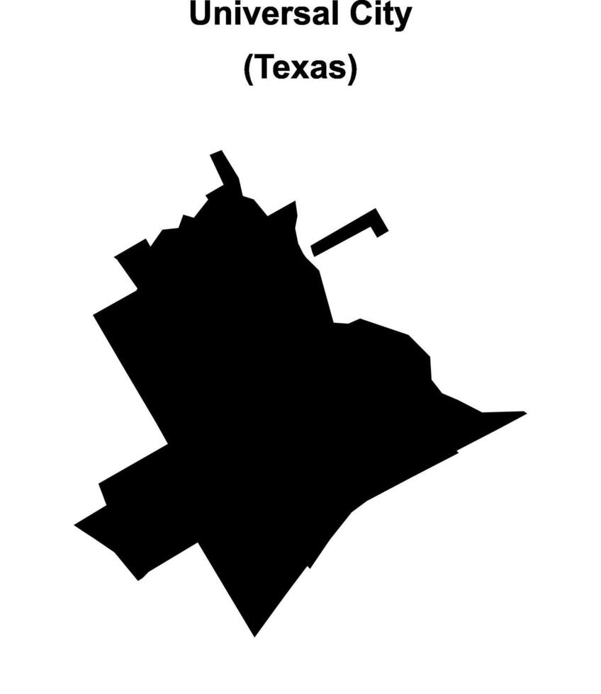 Universal City, Texas blank outline map vector