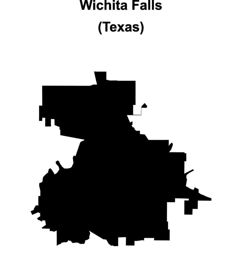 Wichita Falls, Texas blank outline map vector