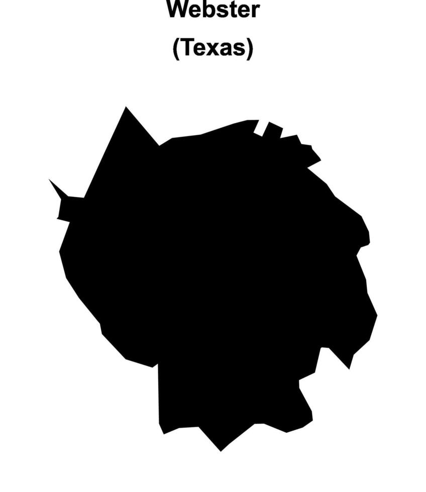 Webster, Texas blank outline map vector