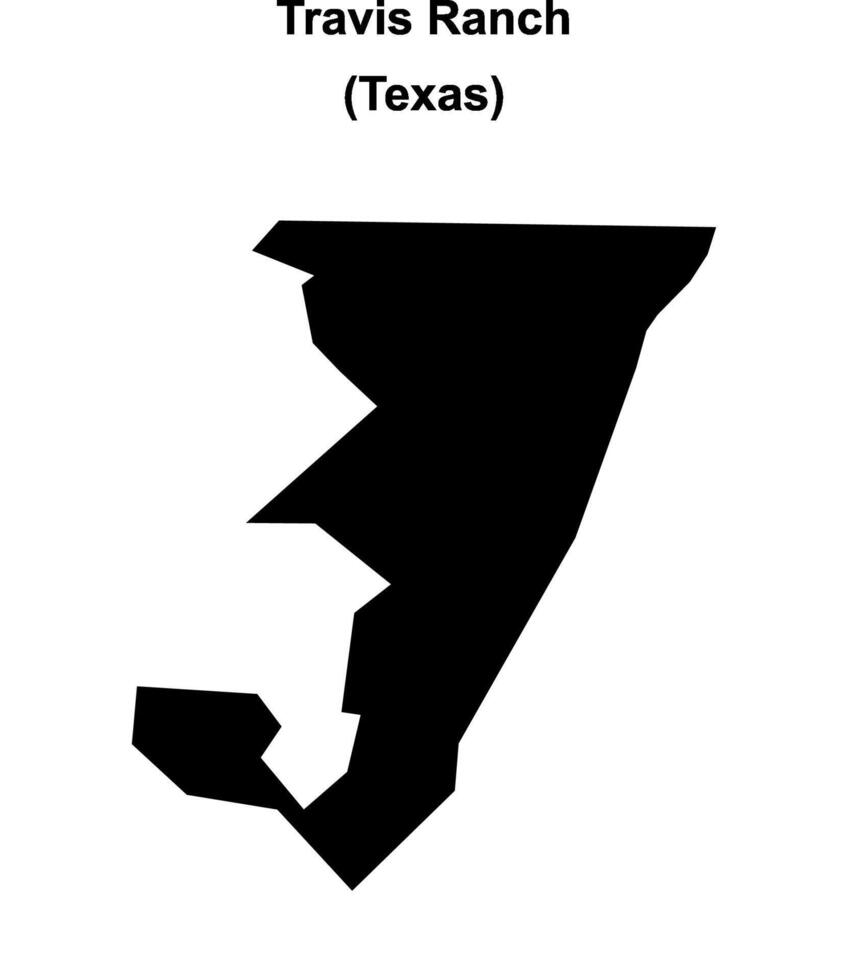 Travis Ranch, Texas blank outline map vector