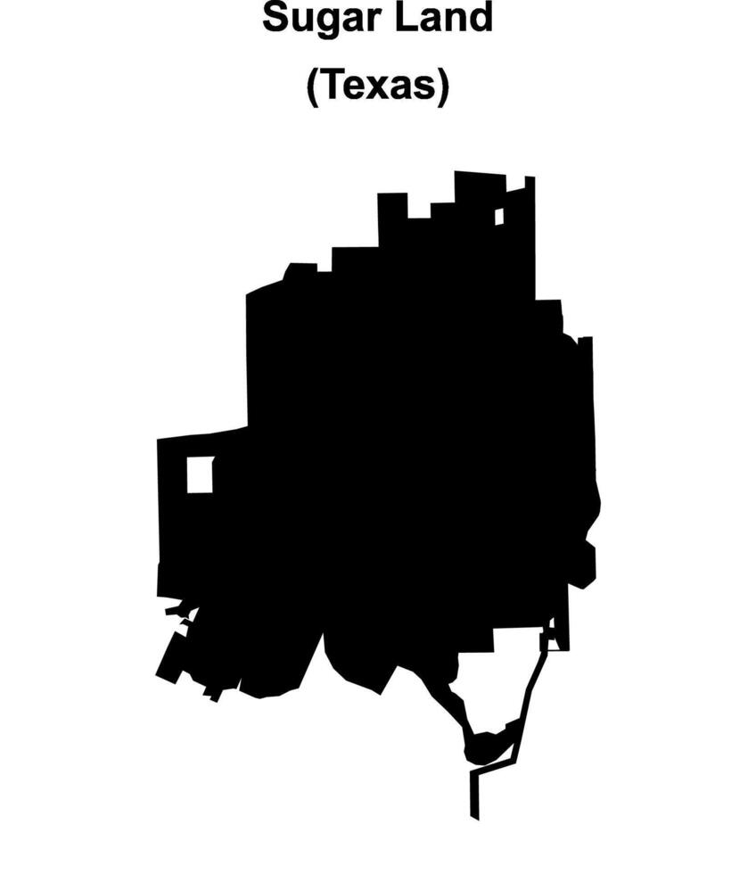 Sugar Land, Texas blank outline map vector