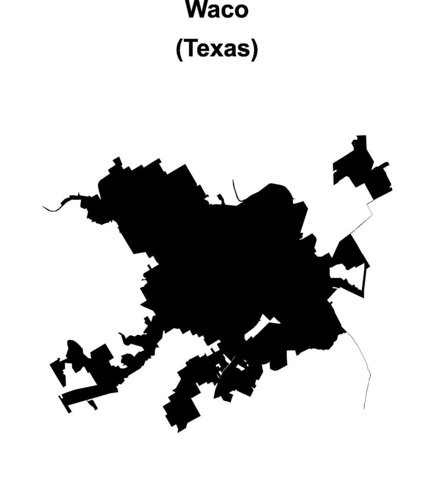 Waco, Texas blank outline map vector