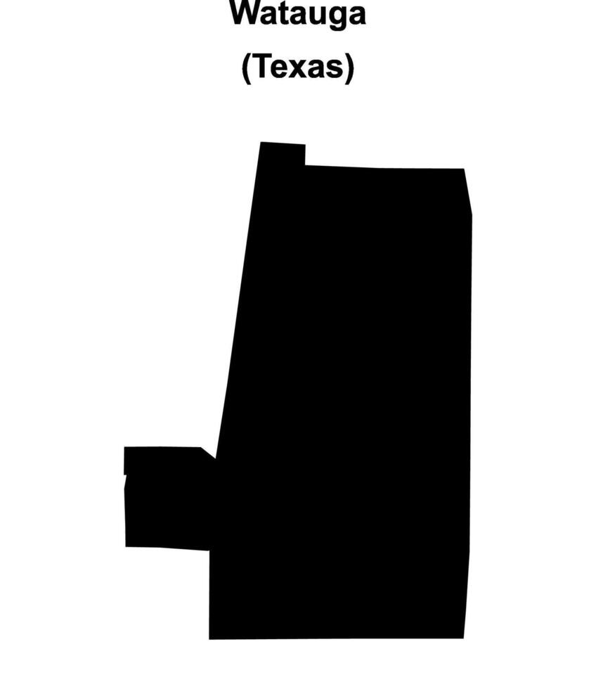 Watauga, Texas blank outline map vector