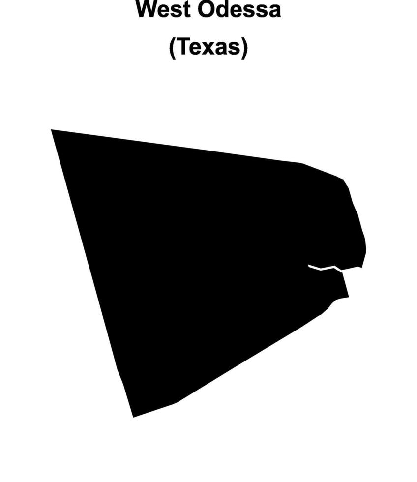 West Odessa, Texas blank outline map vector