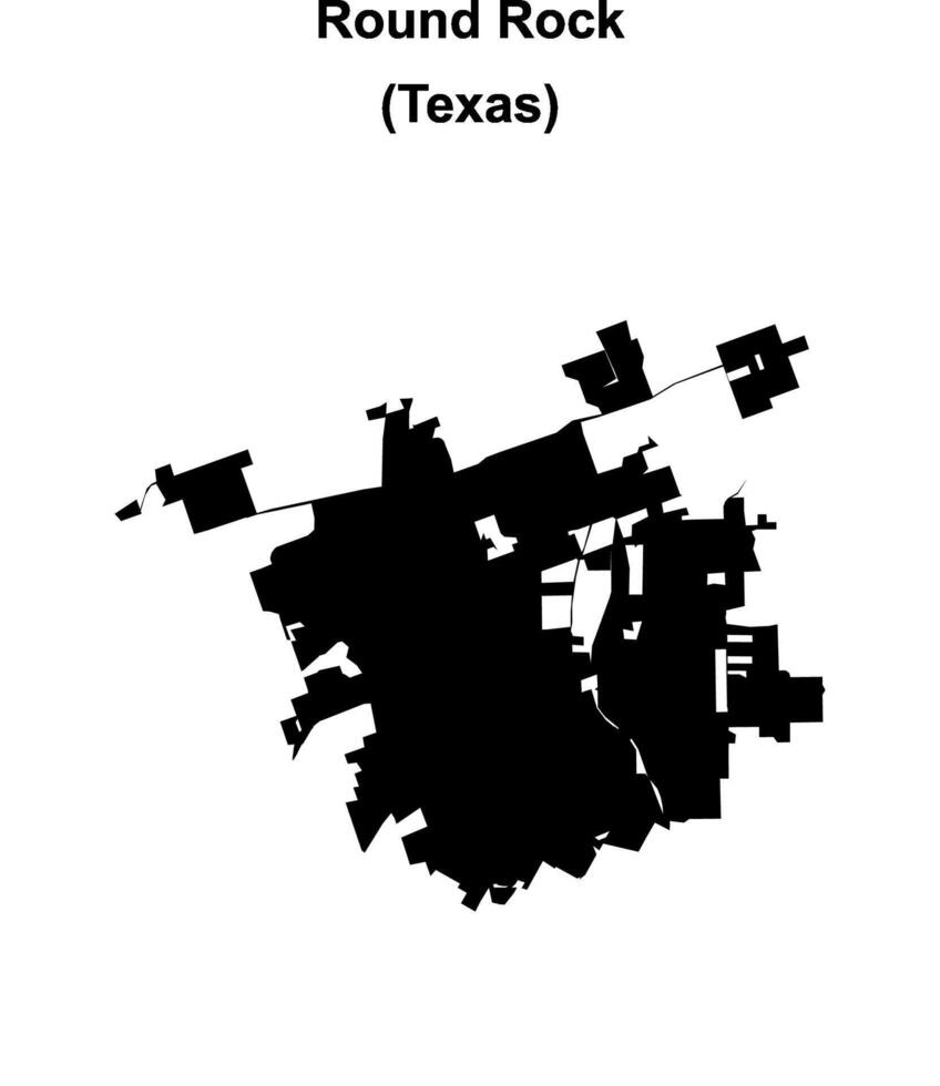 Round Rock, Texas blank outline map vector