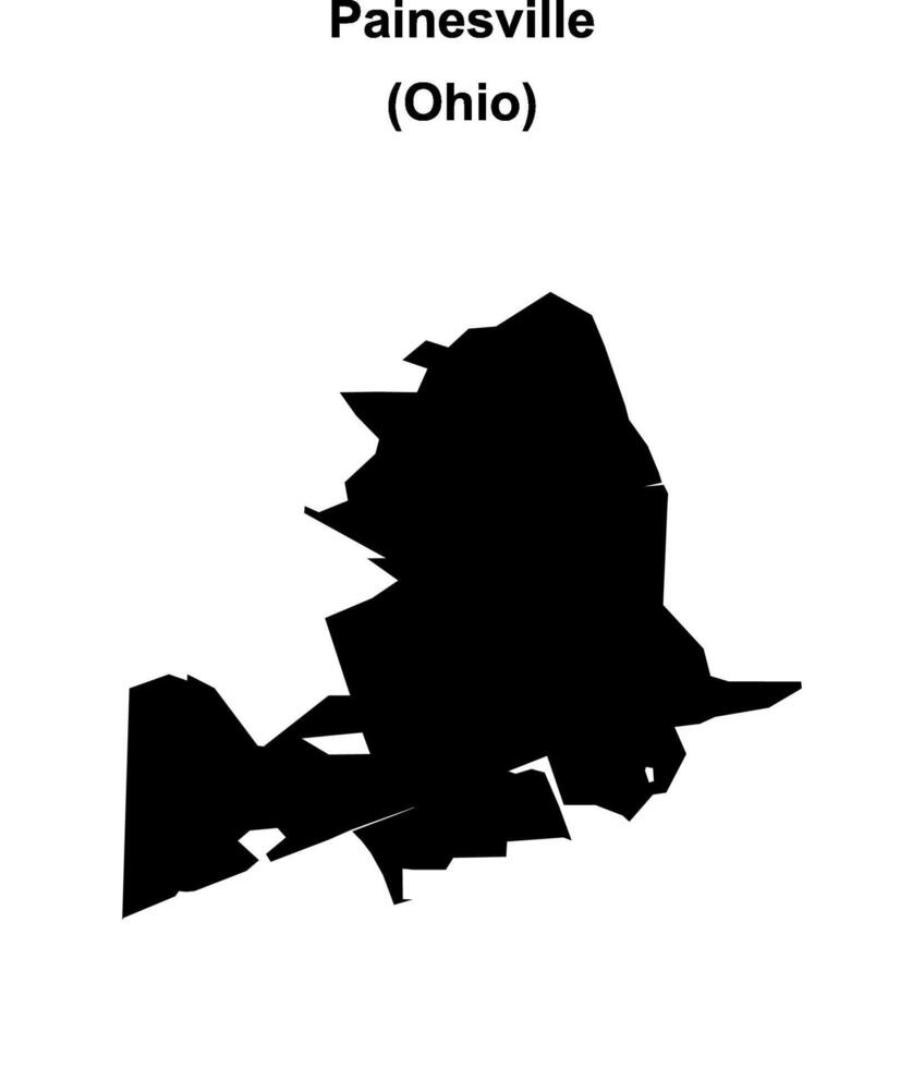 Painesville, Ohio blank outline map vector