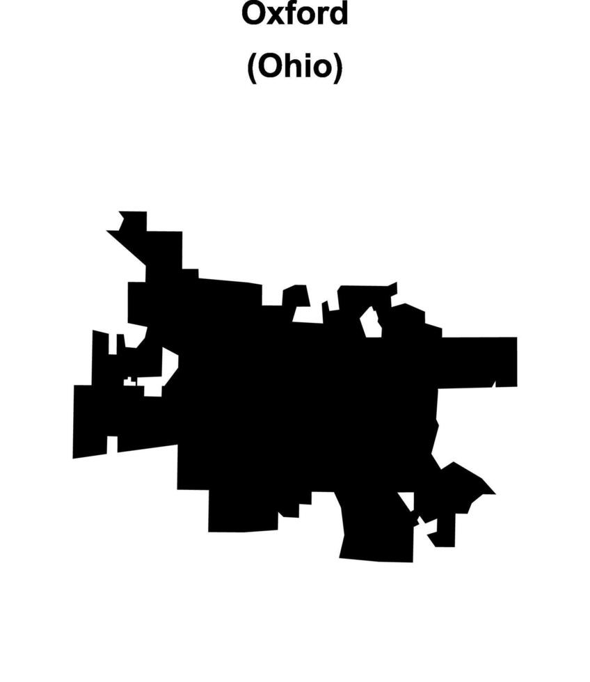 Oxford, Ohio blank outline map vector