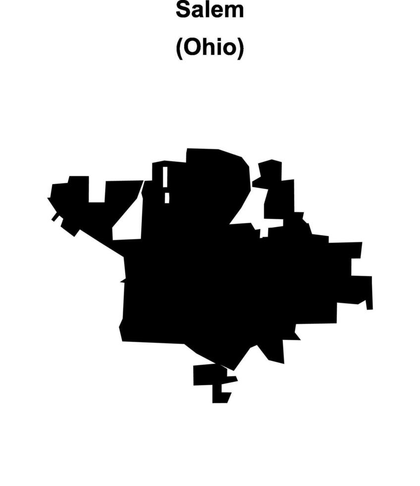 Salem, Ohio blank outline map vector