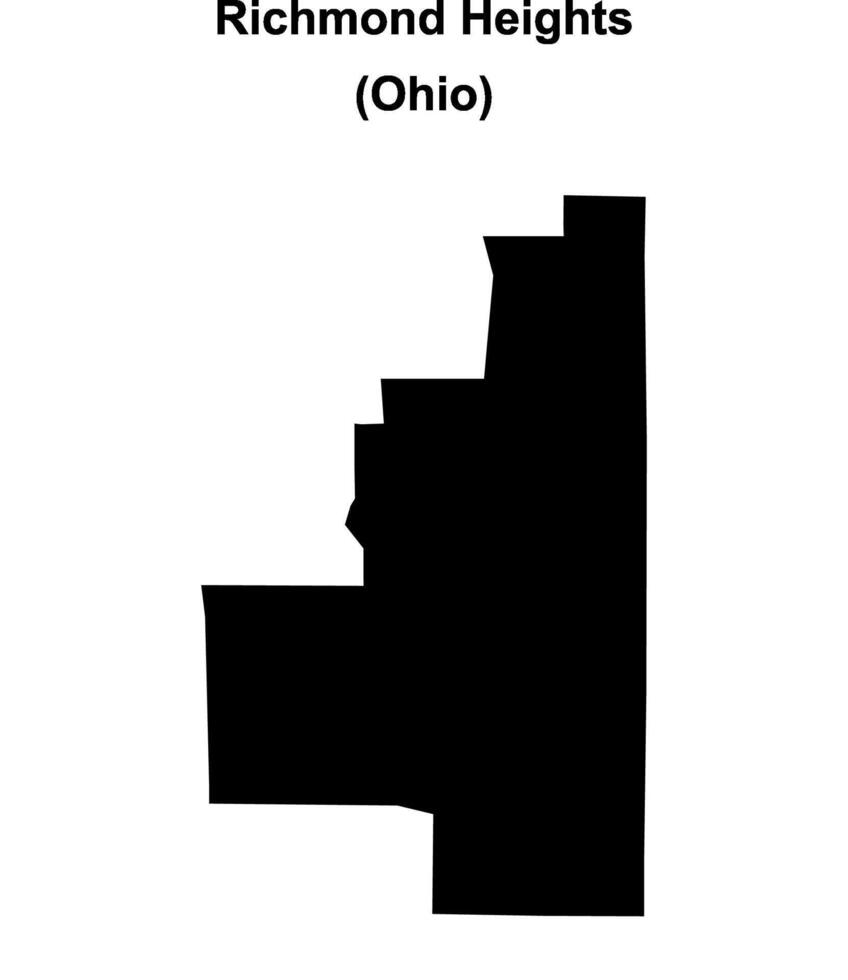 Richmond Heights, Ohio blank outline map vector