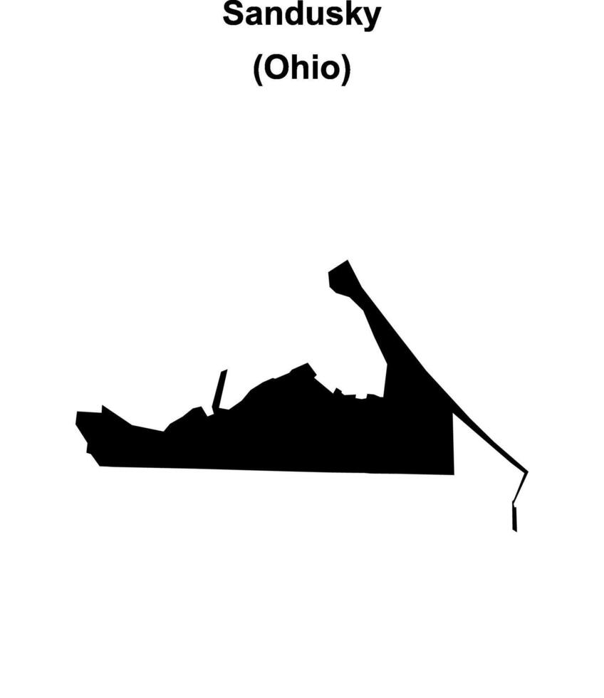 Sandusky, Ohio blank outline map vector