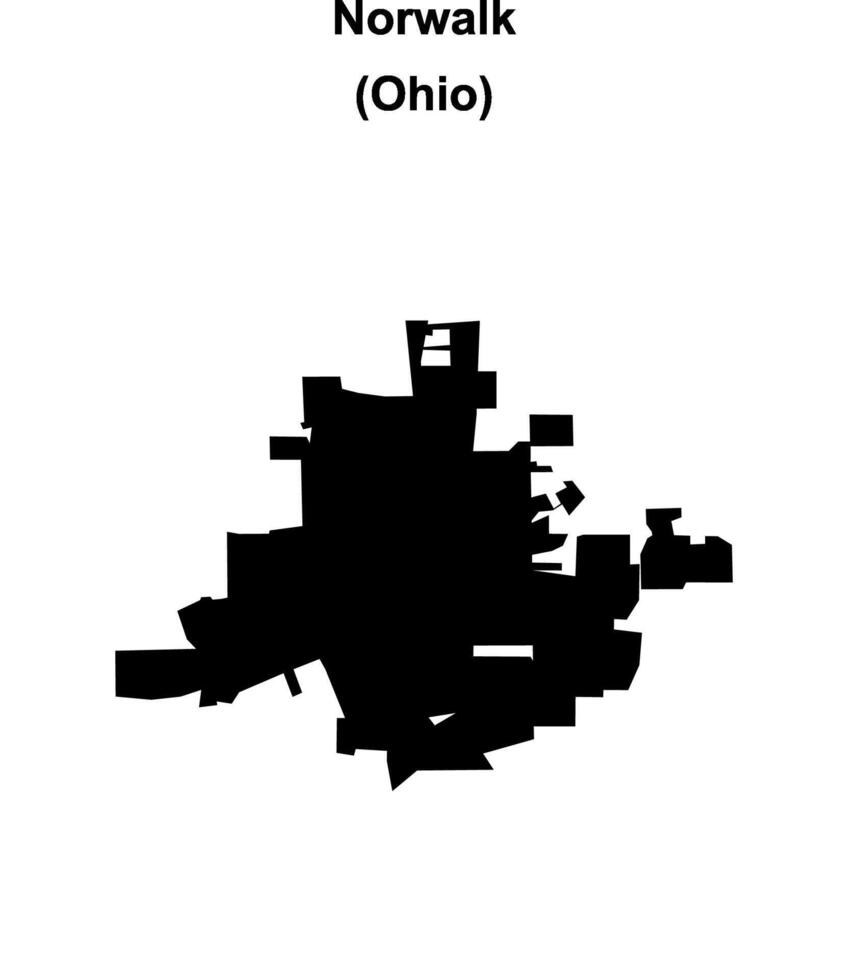 Norwalk, Ohio blank outline map vector