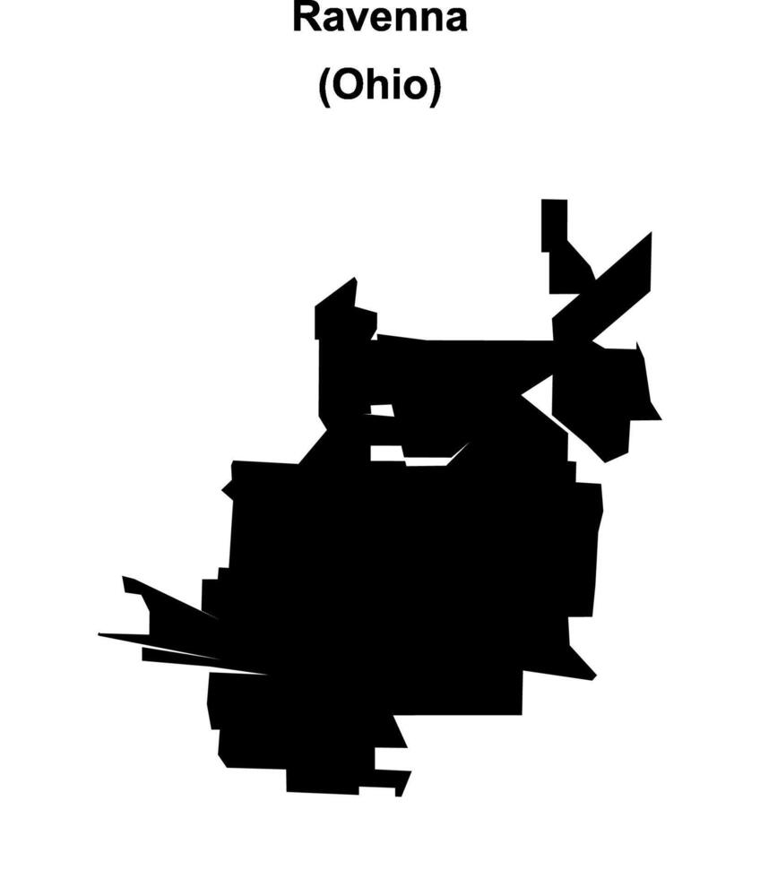 Ravenna, Ohio blank outline map vector