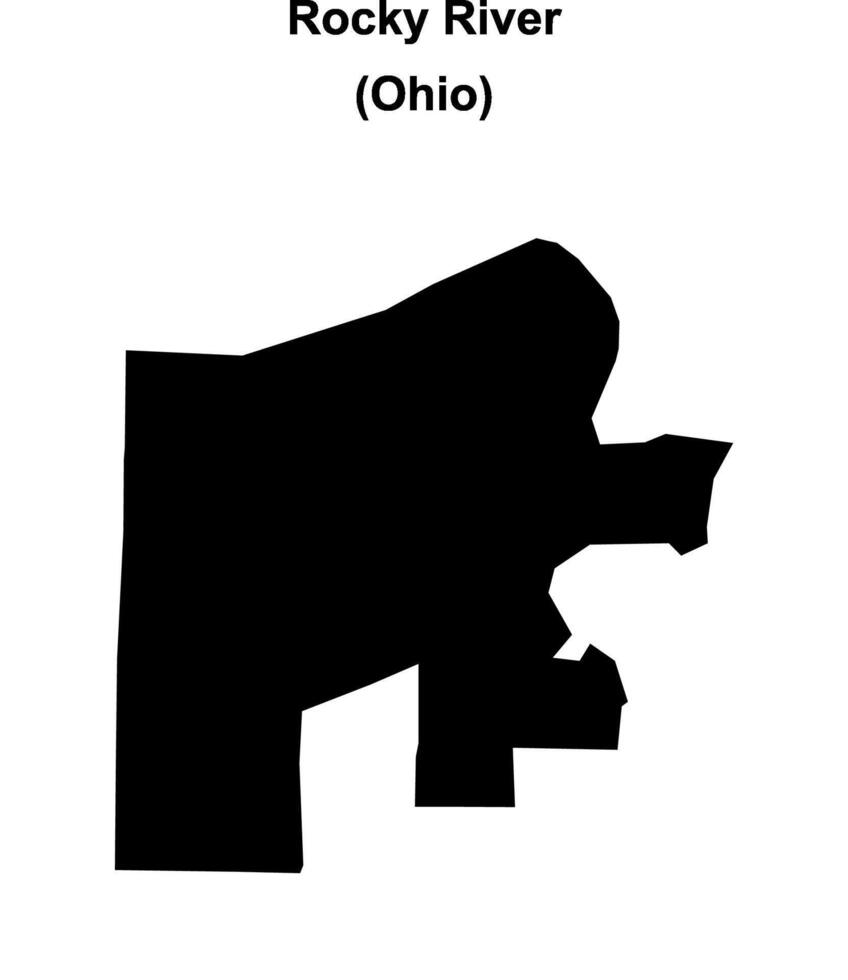 Rocky River, Ohio blank outline map vector