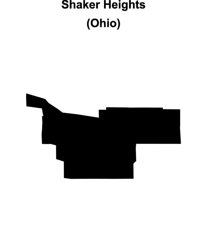 Shaker Heights, Ohio blank outline map vector