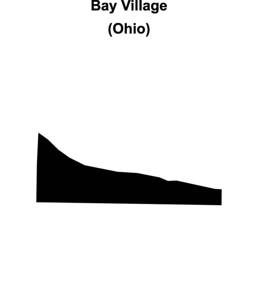 Bay Village, Ohio blank outline map vector