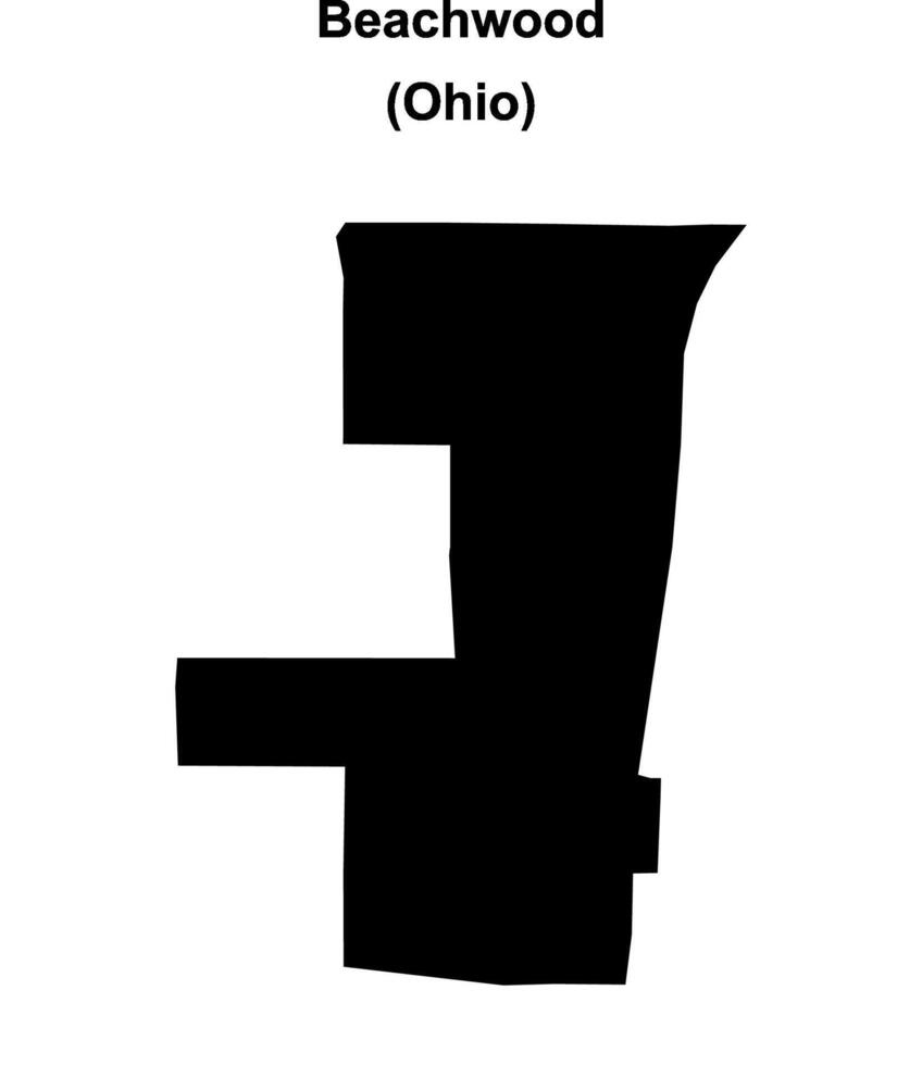 Beachwood, Ohio blank outline map vector