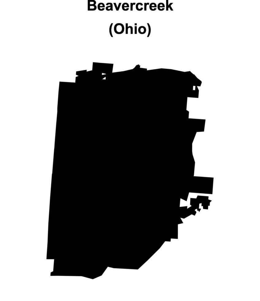 Beavercreek, Ohio blank outline map vector