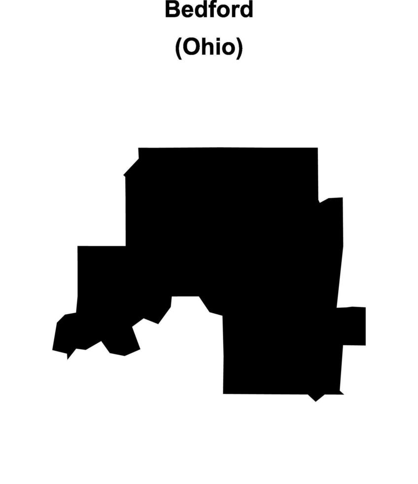 Bedford, Ohio blank outline map vector