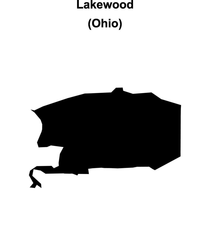Lakewood, Ohio blank outline map vector