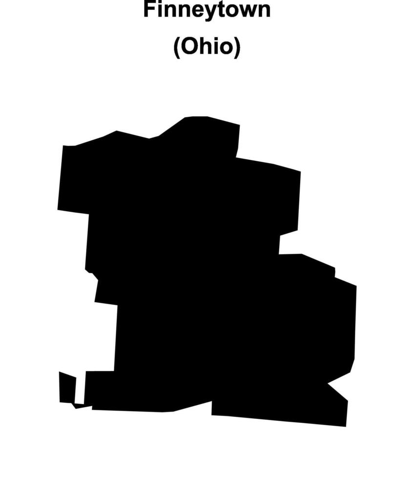 Finneytown, Ohio blank outline map vector