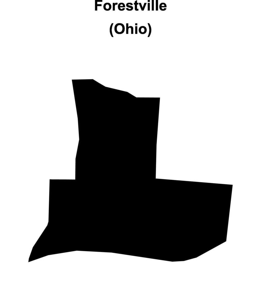 Forestville, Ohio blank outline map vector