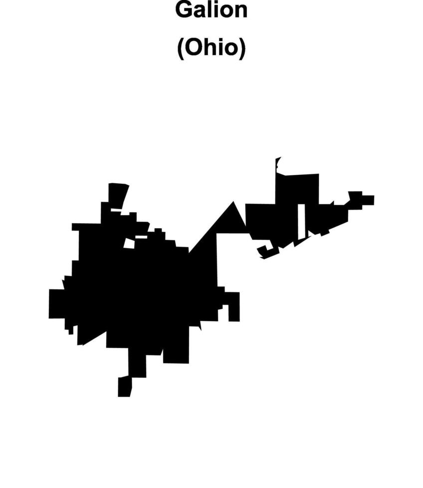 Galion, Ohio blank outline map vector