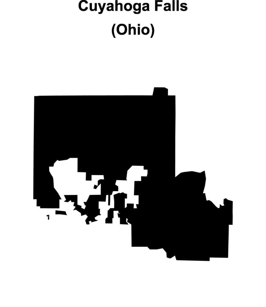 Cuyahoga Falls, Ohio blank outline map vector
