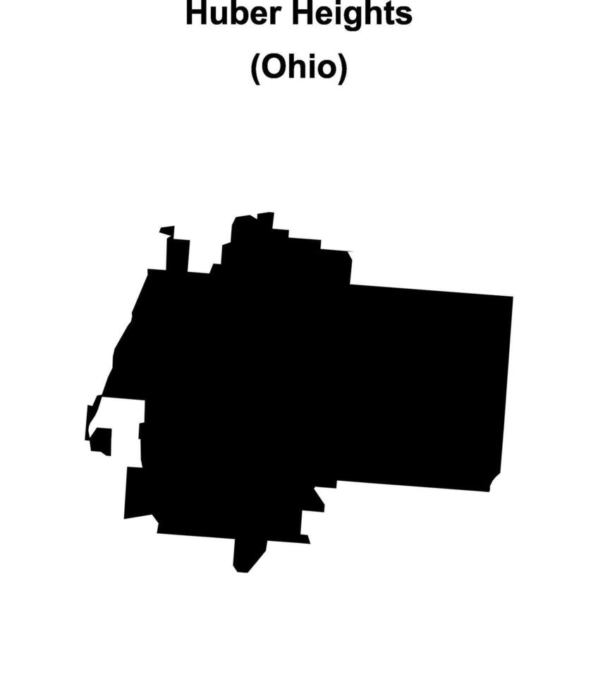 Huber Heights, Ohio blank outline map vector