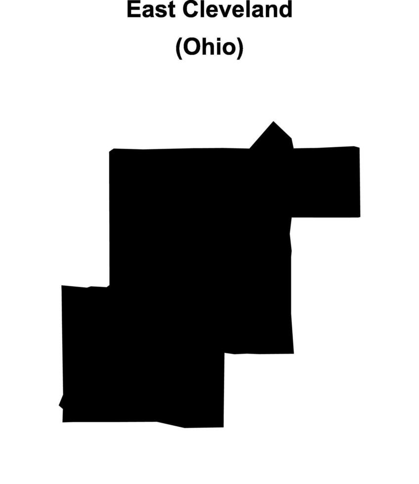 East Cleveland, Ohio blank outline map vector