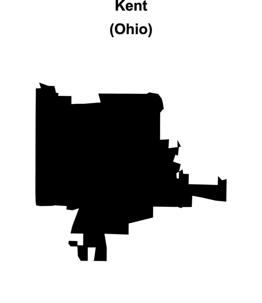 Kent, Ohio blank outline map vector