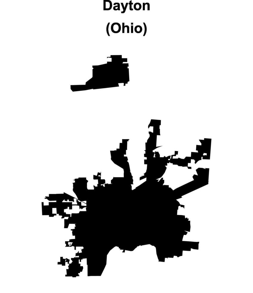 Dayton, Ohio blank outline map vector