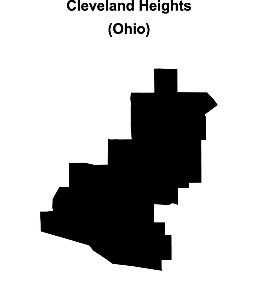 Cleveland Heights, Ohio blank outline map vector