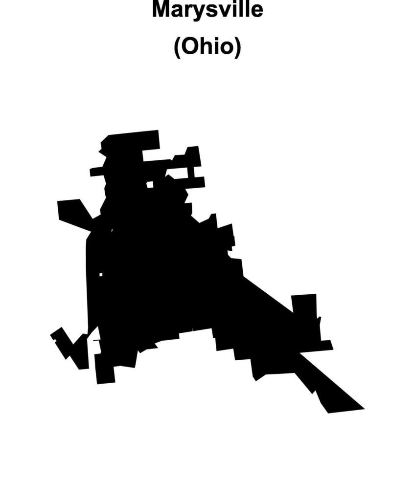 Marysville, Ohio blank outline map vector