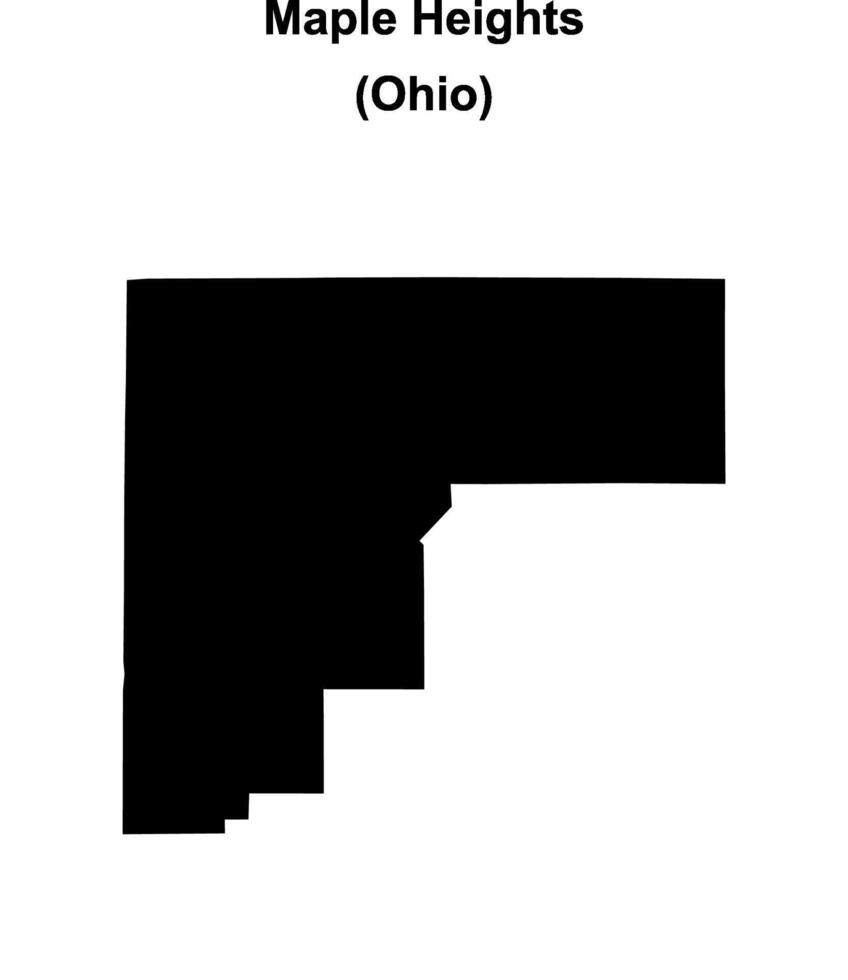Maple Heights, Ohio blank outline map vector