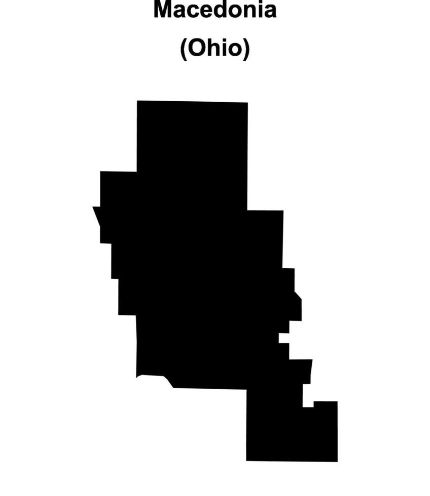 Macedonia, Ohio blank outline map vector