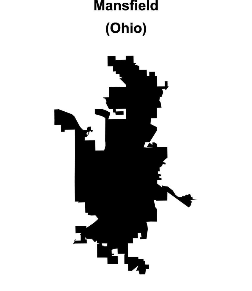Mansfield, Ohio blank outline map vector