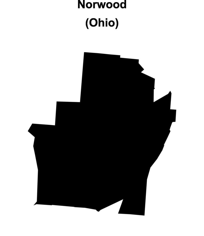Norwood, Ohio blank outline map vector