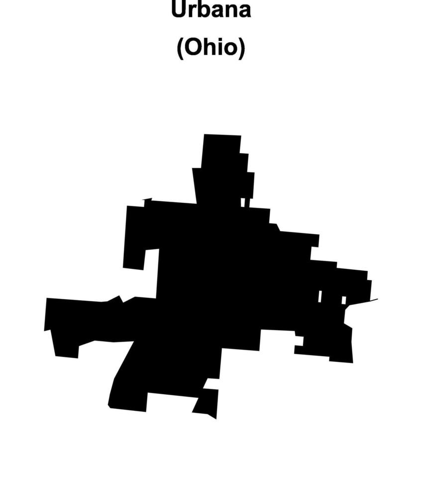 Urbana, Ohio blank outline map vector