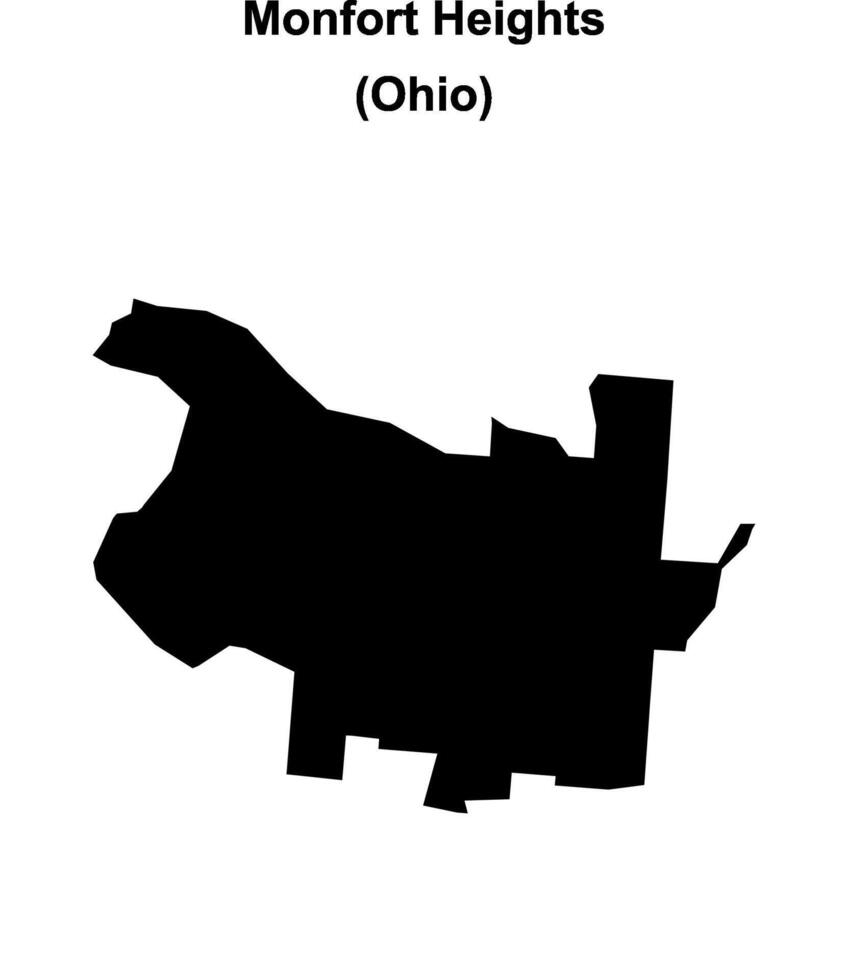 Monfort Heights, Ohio blank outline map vector