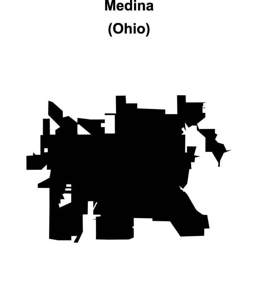 Medina, Ohio blank outline map vector