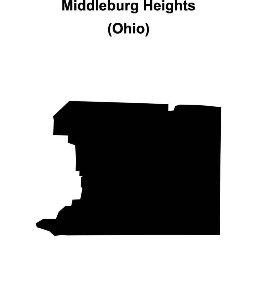 Middleburg Heights, Ohio blank outline map vector