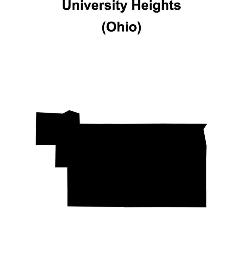 University Heights, Ohio blank outline map vector