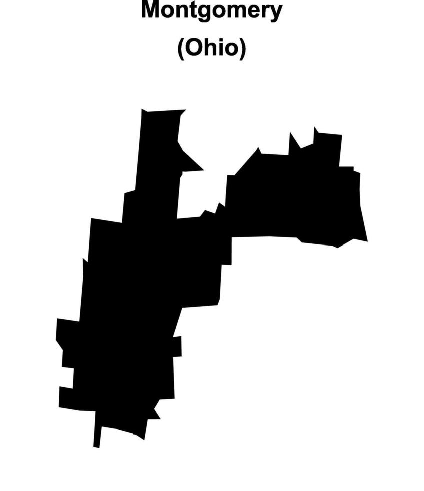 Montgomery, Ohio blank outline map vector