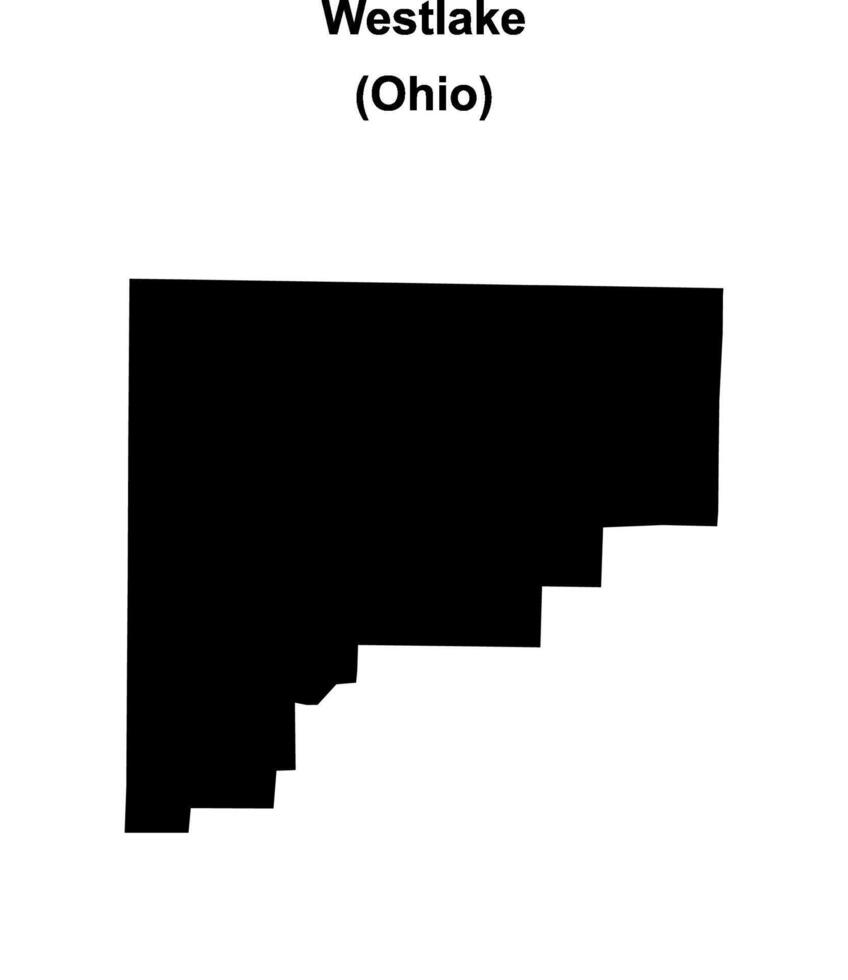 Westlake, Ohio blank outline map vector