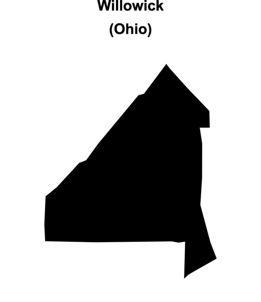Willowick, Ohio blank outline map vector