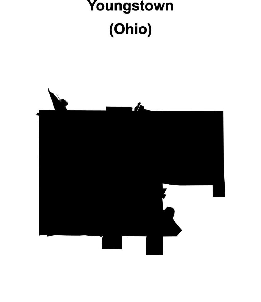 Youngstown, Ohio blank outline map vector