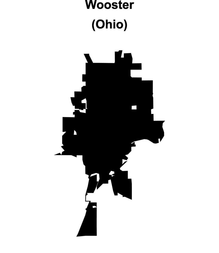 Wooster, Ohio blank outline map vector