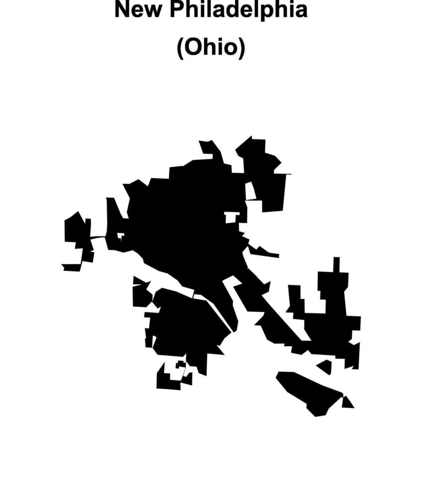 New Philadelphia, Ohio blank outline map vector