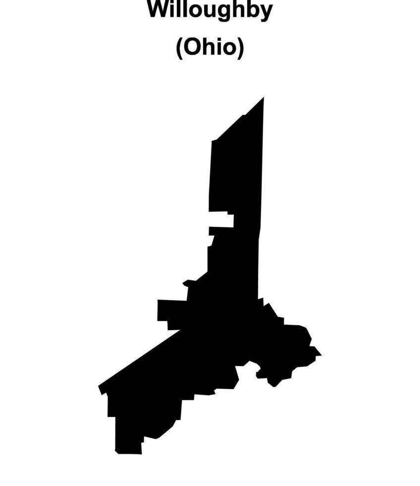 Willoughby, Ohio blank outline map vector