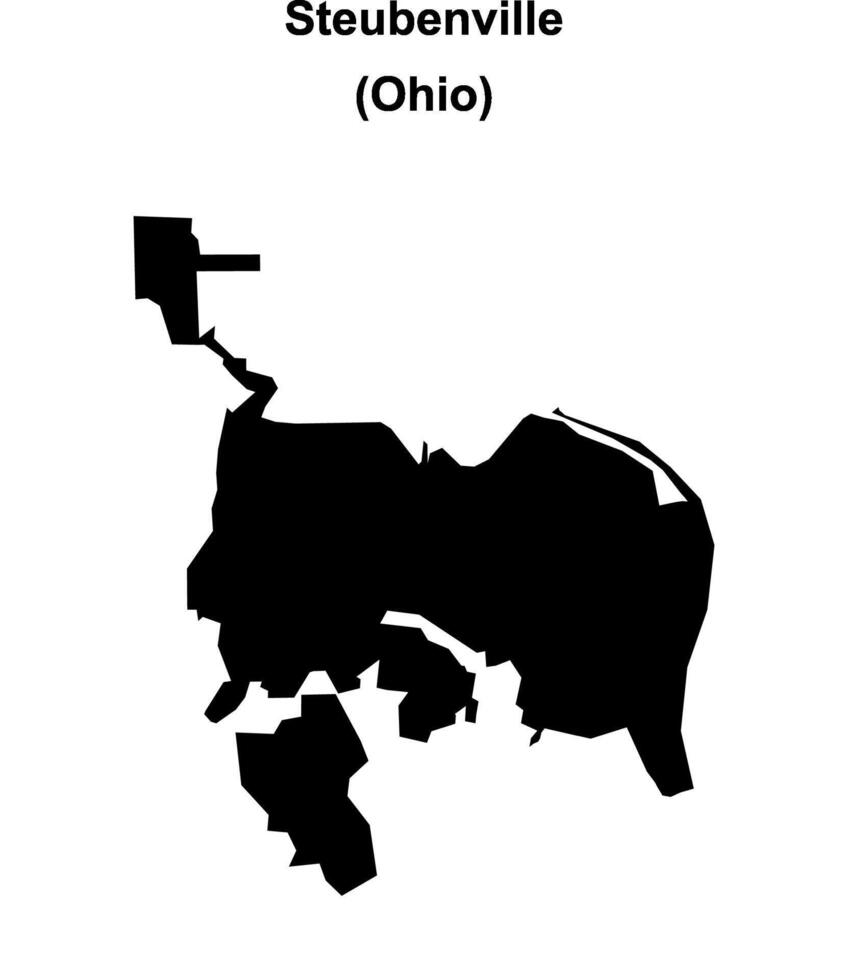 Steubenville, Ohio blank outline map vector